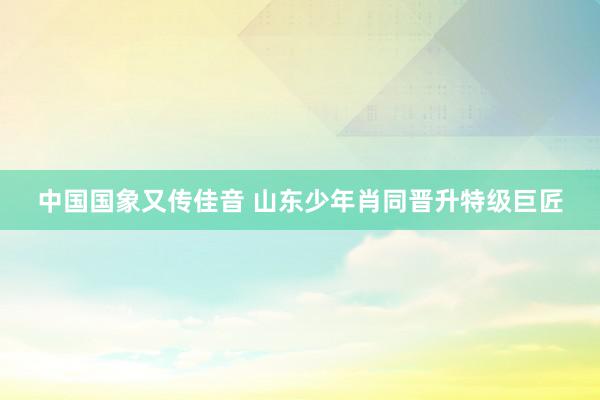 中国国象又传佳音 山东少年肖同晋升特级巨匠