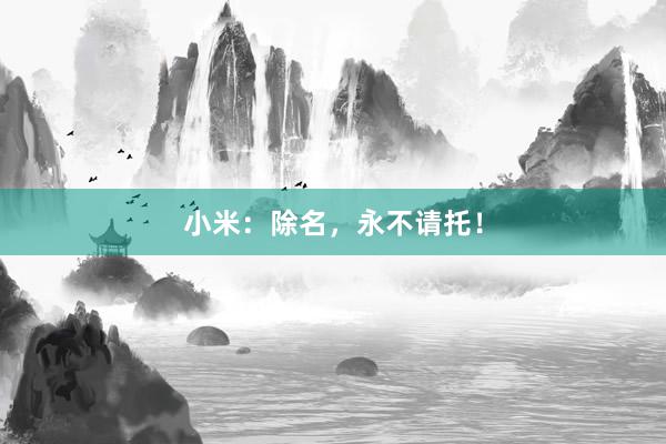 小米：除名，永不请托！