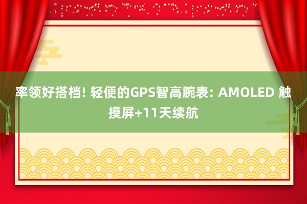 率领好搭档! 轻便的GPS智高腕表: AMOLED 触摸屏+11天续航