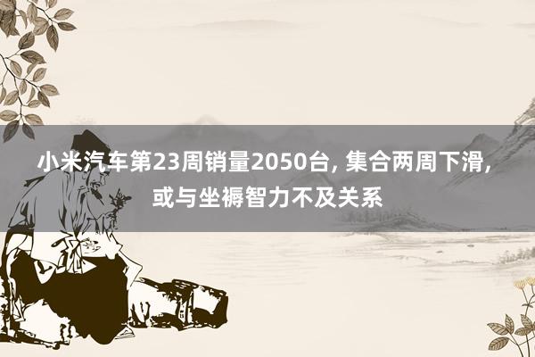 小米汽车第23周销量2050台, 集合两周下滑, 或与坐褥智力不及关系