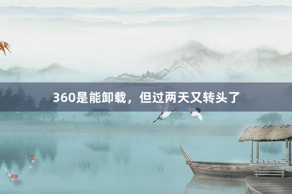 360是能卸载，但过两天又转头了