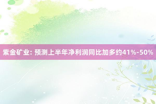 紫金矿业: 预测上半年净利润同比加多约41%-50%