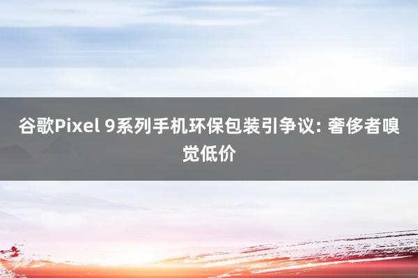 谷歌Pixel 9系列手机环保包装引争议: 奢侈者嗅觉低价