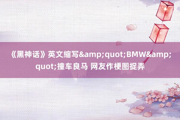 《黑神话》英文缩写&quot;BMW&quot;撞车良马 网友作梗图捉弄