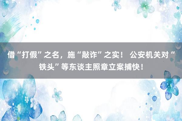 借“打假”之名，施“敲诈”之实！ 公安机关对“铁头”等东谈主照章立案捕快！