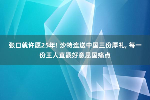 张口就许愿25年! 沙特连送中国三份厚礼, 每一份王人直戳好意思国痛点